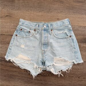 Levi Distressed Denim Shorts